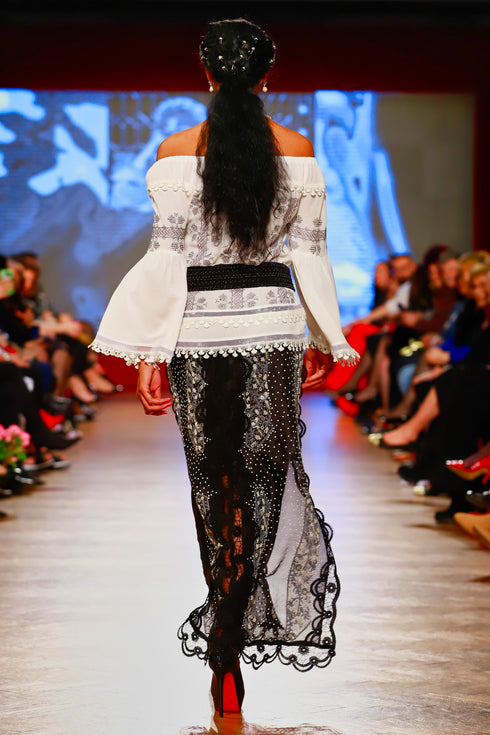 Fusta organza cu perle RM-9